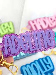 Custom Backpack Keychain Name Tag, Acrylic Keychain Personalized Diaper Bag Tag Lunch Box Tag Kid Backpack Tag For Kids - Multicolor - View 7