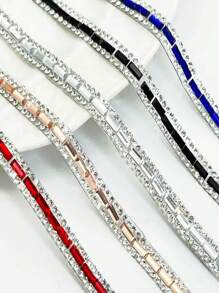 1 Set Self-Adhesive Glass Diamond Crystal Decorative Strips, Crystal Ribbon Stickers, Shiny Decorative Strips, Bow Pearl White Stickers, Cute Pearl Bow Self-Adhesive Stickers, DIY Fashion Decorative Stickers - Suitable For Clothing, Shoes, Hats, Bags, Various Crafts, Home Decor