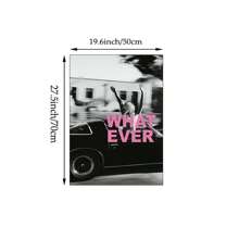 1幅Y2K时尚黑白印花帆布墙画海报，时尚酷炫少女风装饰画，适合客厅、公寓、青少年房间、宿舍，可作为送给她的礼物，可选无框或有框。