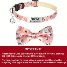 Pet Collars, Small Floral Cat Collars, Stainless Steel Engraved Custom Pet Names And Phone Numbers, Elastic Band Cat Paw Collars, Customizable Names And Phone Numbers, The Best Gift For Your Cat,Back To School