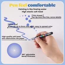 1 Box 48-Color Straight Liquid Soft-Head Acrylic Marker Set Student Non-Permeable Stackable Art Brush Interest Class Painting Watercolor Pen Graffiti Paint Soft Pen