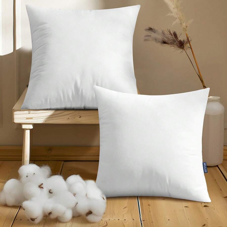 Pack Of 1/2/4 - White Silk And Cotton Pillow Core - Highly Elastic, Soft And Fluffy Silk And Cotton Decorative Pillow, Home Textiles - Soft And Fluffy Pillow Core, Antibacterial And Anti-Mite - No Deformation - Home Use - Soft And Comfortable Neck Pillow, Suitable For Bed, Sofa, Bedroom, Car, Travel And Other Home Decorations, Multiple Sizes, Two Styles Available - A Gift Of Love - trắng - Xem 1