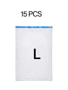 20/15 قطعة أكياس ضغط وختم فراغي، أكياس تخزين فراغية، أكياس سحاب فراغية، أكياس أمتعة موفرة للمساحة، أكياس ضغط للسفر، أكياس تخزين ملابس قابلة للطي، منظمات خزانة، أغطية سرير، ملابس شتوية - توفر 75% من المساحة، مقاومة للرطوبة والحشرات