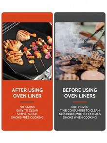 1/2 piezas Forro de horno inferior para hornos eléctricos, forro reutilizable antiadherente resistente al calor apto para hornos de gas, hornos microondas, carbón, alfombras para barbacoa al aire libre - Multicolor - Ver 3