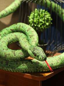 Búp bê rắn nhồi bông khổng lồ, rắn boa nhồi bông sống động như thật, đồ chơi hình thú mềm mại, thích hợp để trang trí nhà cửa và tiệc tùng. - màu xanh lá - Xem 4