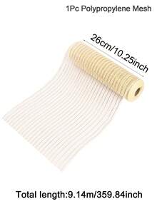 1Roll 10 Yards Christmas Mesh Ribbon For Wreaths, Christmas Tree Toppers, Beige White Gold Glitter Foil Decorative Mesh Rolls For DIY Wreath Bow Ribbon Christmas Tree Decor Seasonal Craft&Home Decor Christmas Decorations 2025 Room Decor Winter Christmas Decorations Home Christmas Gifts Christmas Decor