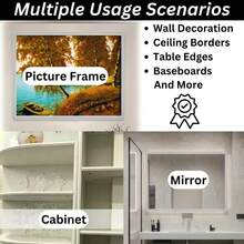 3 m (118,11 Zoll) Abziehbare und klebende Leiste, selbstklebende flexible Wandleiste, Zierleiste 3D-Streifen für Fliesen, Holzwandplatten, Bilderrahmen, Spiegelrahmen, Eckleiste, Deckenleiste, Tapetenbordüre Dekorleiste