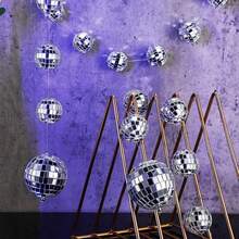 Disco Ball, Christmas Tree Ornaments Decorations Reflective Mini, Silver Hanging Reflective Mirror Ball, Christmas Balls Ornaments, Glitter Ball For Christmas Tree, Weddings, Birthday Party - No Battery