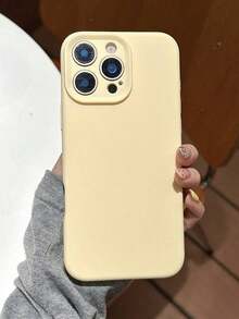 Funda protectora completa de silicona de color sólido para phone 16, 15, 14, 13, 12 Pro y 11. Colores pastel. - Amarillo - Ver 6