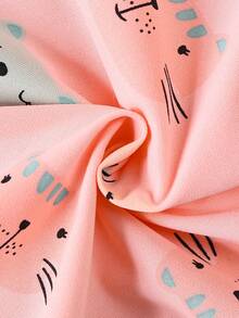 Conjunto de Roupas para Meninas Pequenas Estampa de Gato Cartoon Moletom com Capuz Ternos Esportivos Primavera Outono Roupas Infantis Blusas de Moletom Calças 2 Peças Conjuntos de Agasalhos para Conjuntos de Roupas de Bebê Meninas