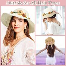 8 Pcs Tea Party Hat Bulk Women Flower Lace Ribbon Wide Brim Hats Fancy Straw Hat With Flowers Caps Fascinator Hats Tea Party Birthdays Supplies Multicolor - 1 - 查看 6