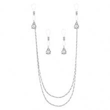 3Ppcs/Set Rhinestones Pendant Nipple Jewelry Set Non Piercing Nipple Rings Breasts Dangles For Women - Silvery - View 10