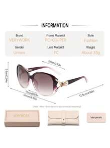 Verywork 1 件复古优雅的 Ins 风格品牌设计女士时尚眼镜，适合驾驶、购物、钓鱼、露营、夏季度假服装、夏季时尚配饰、海滩度假、户外、旅行太阳镜、寺庙装饰、街头 Y2k 风格超大包裹式镜框，适合音乐节、学院风、返校