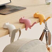 1/3 件可爱猫形桌边挂钩 - 适用于办公桌的线架收纳架、包包挂钩、钥匙扣、创意桌面手提包挂钩，适用于餐厅、咖啡馆、学校 | 装饰挂钩 | 桌面装饰 | 返校用品