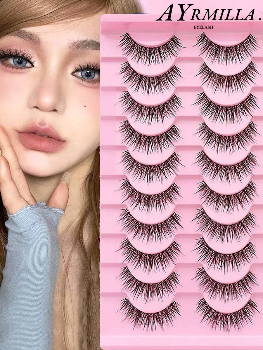 10/7/1对 女生必备假睫毛。多款假睫毛，透明茎，3D自然睫毛，睫毛膏 ... - 自然纖長款 - 查看 1