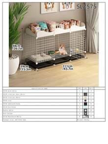 Indoor Dog Cage With Separate Litter Box For Small/Medium Dogs, Corgi & Teddy Pet Dog Kennel Fence - Multicolor - View 15