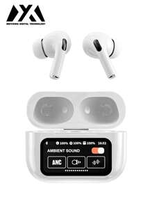 MEIYIXING A9 Pro 智能触屏耳机，触屏耳塞，13 种功能无线耳机蓝牙 5.4，带 LED 屏幕的触控耳塞，ANC/ENC 防噪，40 小时播放时间，适用于 iOS 和 Android，黑色 - 彩色 - 查看 7