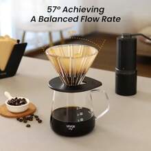 Pour Over Coffee Maker Set 20 Oz Borosilicate Glass Server Carafe And Glass Coffee Dripper With 100pcs Cone Paper Filter Hand Coffee Brewer For Home Camping Outdoor - Clear - View 2
