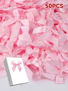 50pcs/Pack Silk Satin Ribbon Bows, For Gift Wrapping Decoration, Making Hair Clips & Headbands, Gift Packaging, Gift Baskets, Birthday Packages, Holiday Decor, Office Decor, Wreaths, Weddings, Bridal Showers, Parties - Multicolor - View 29