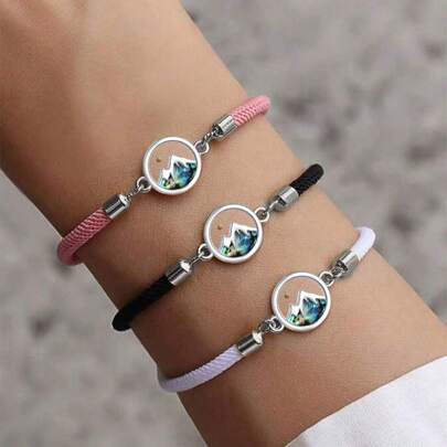 Stainless Steel Mustard Seed Bracelet, Mustard Seed Jewelry, Faith Chain Bracelet, Mountain, Unisex Gift