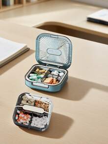 Portable Weekly Pill Box Large Size Waterproof Airtight Medicine Storage Case For Daily Morning, Noon And Night, Compact