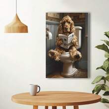 Framed [1pc Funny Cocker Spaniel] Funny Dog Cocker Spaniel 1pc Framed Canvas Print | Bathroom Decor, Wall Hanging Artwork For Home, Bedroom, Kitchen, Living Room, Cafe, Office, Wall Art Decor, Cocker Spaniel Gifts,Room Decor. - Framed(框架) - 查看 2