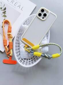 Nuevo accesorio de muñeca tejido a mano con conector de funda para teléfono, accesorio universal para funda de teléfono, colgante portátil antideslizante y antideslizante