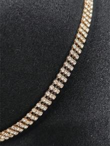 1pc Gentleman's Rhinestone Decor Chain, Suitable For Parties And Birthdays