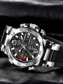 Foxbox Men's Fashion Versatile Business Commute Electronic Watch FB0033 - Silver - View 5