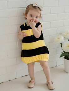 Kid Halloween Costume, Sleeveless Striped Hooded Vest With Wings Cosplay Bee Costume - Yellow - View 5