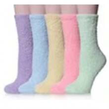 1/4/5 Pairs Coral Fleece Fluffy Warm Socks, Cozy - Multicolor - View 19