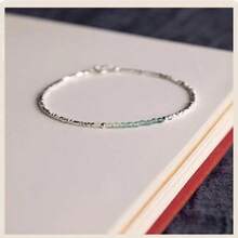 Silver Fine Silver Synthetic Crystal Simple Women's Bracelet | Light Luxury Boutique Unique Style Broken - Silver - View 5