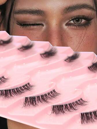 10 Pairs Of Natural Fluffy Lashes - C-Curl 10-12mm Length, Can Add Volume And Length, Suitable For Beginners, Daily And Special Occasion Makeup, Daily Lash Enhancement, Fluffy Lash Shape, Durable Lash Pack