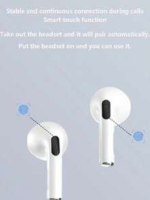 真无线入耳式运动音乐耳机，迷你音乐耳塞 TWS 高保真低音立体声高清通话立体声耳机，兼容安卓系统智能手机，游戏耳机，智能耳塞 - 彩色 - 查看 6