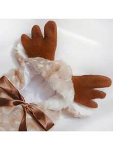 Îmbrăcăminte pentru animale de companie, decorațiuni pentru petreceri și festivaluri, pelerine festive inspirate de reni pentru câini, cu blană moale și funde drăguțe, pelerine drăguțe din blană de ren pentru câini de talie mică - Multicolor - Vizualizare 10