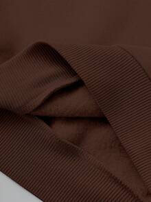 Tween Girls Vintage Heart Print Sweatshirt And Leopard Print Pants Casual Outfit - Brown - View 6