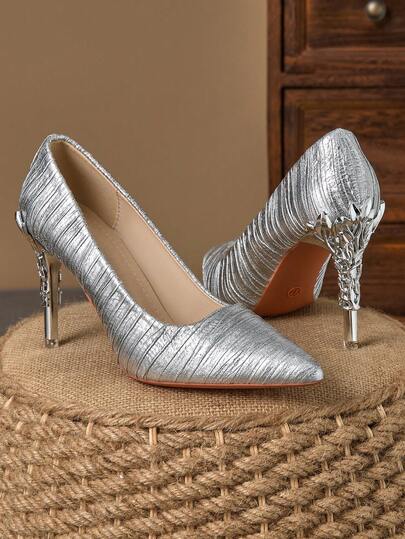 MonaNise Giày cao gót mũi nhọn nữ, kiểu dáng slip-on, gót mỏng 9cm, thích hợp cho các dịp thường ngày, dự tiệc hoặc các sự kiện.