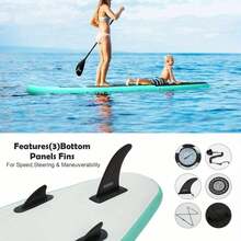 Shoze 10FT Inflatable Surfboard Stand Up Paddleboard  Paddle Board With Kayak Paddle Hand Pump Carry Bag Green - 10FT - View 6