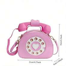 Special-Shaped Bag European And American Fashion Ideas Cute And Funny Personality Simulation Telephone Messenger Bag - 粉紅色 - 查看 3