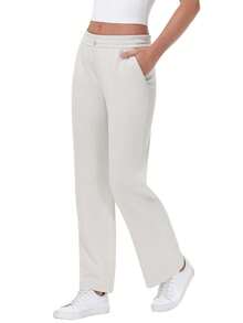 2 Pcs Set Women's Soft Rayon Sweatpants Lightweight Breathable Workout Trousers With Adjustable Shockcord - 彩色 - 查看 6