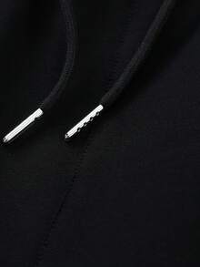 2PCS Men's Casual Sports Exercise Set, Comfortable And Breathable Casual Sports Stand-Up Collar Sweatshirt And Sports Jogging Pants, Fitness Exercises, Running Exercises, Golf, Tennis, Cycling, Gifts, Festivals, Leisure Weekends - màu đen - Xem 6