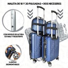 Set De Maletas De Mano Más Dos Neceseres - Azul - Ver 10