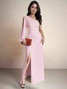Women Long Dresses - Baby Pink - View 3