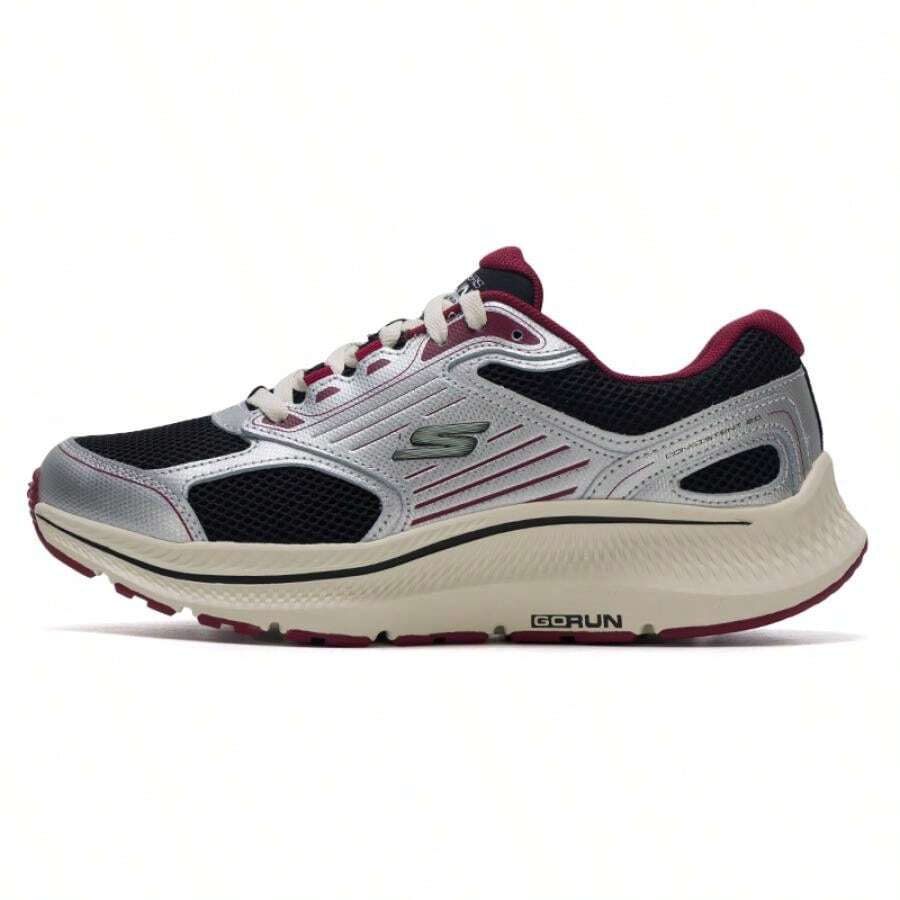 Skechers 男士 Go Run Consistent 2.0 跑步鞋,轻便舒适的户外日常运动休闲鞋,220884-BKRD - 黑色/紅色 - 查看 1