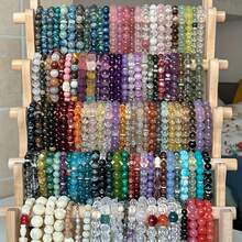 12pcs Random Bohemian Style Natural Stone Bead Bracelet, Versatile Bead Bracelets Suitable For All Seasons, Elastic Rope Stacked Bracelet Set, Halloween And Christmas Gifts - Multicolor - View 3