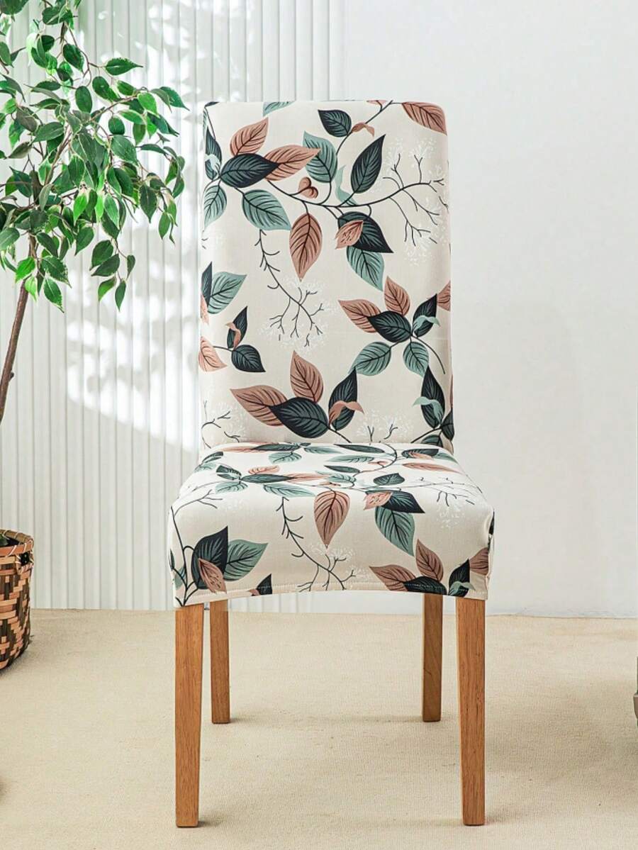1pc Printed Waterproof Dining Table & Chair Cover Set, Washable Household Chair Slipcover - Multicolor - View 1