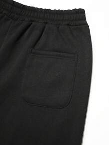 Customized Personalized Photo, Letter, Name, Logo Printed Men's Sports Pants, Customize Your Photo, Text, Name, Logo, Selfie/Baby/Friend/Idol/Couple/Family/Party/School/Sports/Pet/Love Letter Print, Logo/Business/Company Event Uniform - Black - View 5