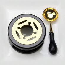 Wax Seal Heater With Wax Melting Spoon Antique Wooden Wax Seal Stove And Wax Seal Set For Melting Wax Seal Beads Or Sealing Wax Sticks, Stamps, Wedding Wax Seals Envelope Seals Stamps, Fast Melting, Perfect For Wax Seal Stamps - Multicolor - View 9