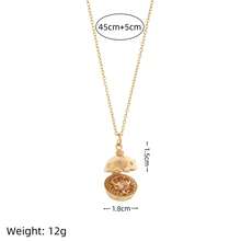 1 件精致时尚的复古风格四叶草爱情青蛙开合圆形吊坠项链，镀 18k 金，不易氧化，展现魅力和个性化，女性日常穿衣装饰，海滩度假派对，音乐节。 - 彩色 - 查看 2