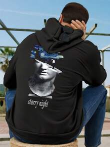 Customized Men's Autumn/Winter Hoodies, Back To School, Casual, Loose, Outdoor, Halloween, Upload Your Photos, Group Photos, Pet Photos, Add Your Own Customized Text And Personal Information. Men's T-Shirts, Casual Wear, High-Quality Men's Hoodies, Basic Style, Suitable For Boyfriend, Family, Friend's Birthday, Black Tops, Holiday Gifts, Gifts For Him